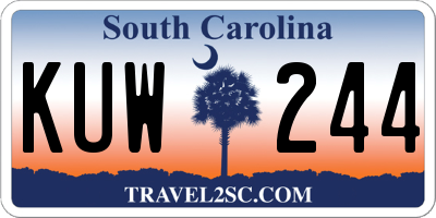SC license plate KUW244