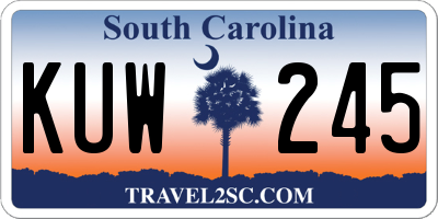 SC license plate KUW245