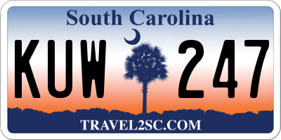SC license plate KUW247