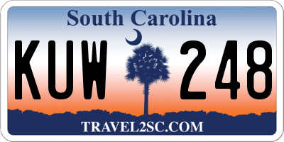 SC license plate KUW248