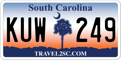 SC license plate KUW249