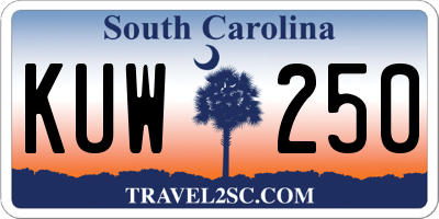 SC license plate KUW250
