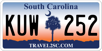 SC license plate KUW252