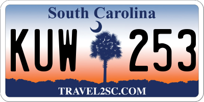 SC license plate KUW253