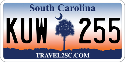 SC license plate KUW255