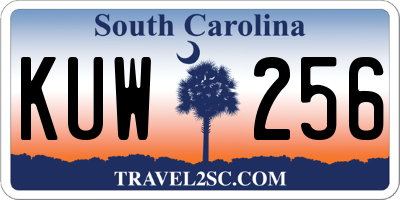 SC license plate KUW256