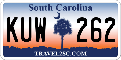 SC license plate KUW262