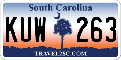 SC license plate KUW263
