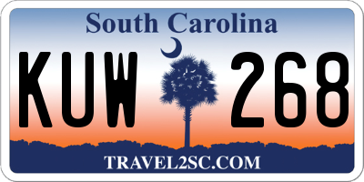 SC license plate KUW268
