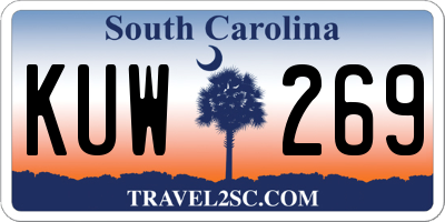 SC license plate KUW269