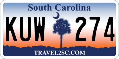 SC license plate KUW274
