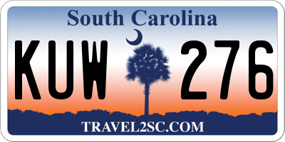 SC license plate KUW276