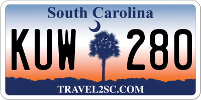 SC license plate KUW280
