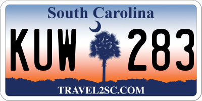 SC license plate KUW283