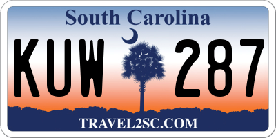 SC license plate KUW287