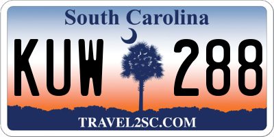 SC license plate KUW288
