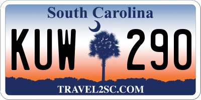 SC license plate KUW290
