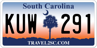 SC license plate KUW291