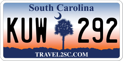 SC license plate KUW292