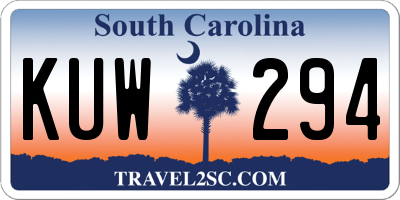 SC license plate KUW294