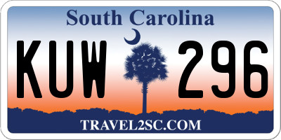 SC license plate KUW296
