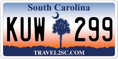 SC license plate KUW299