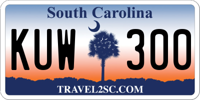 SC license plate KUW300