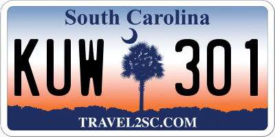 SC license plate KUW301