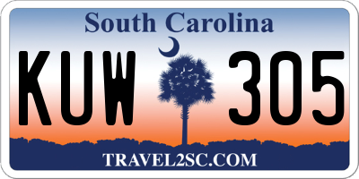 SC license plate KUW305
