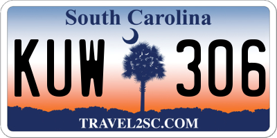 SC license plate KUW306