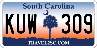 SC license plate KUW309