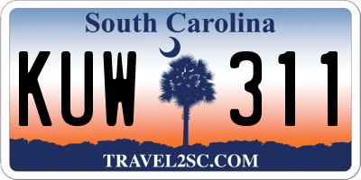 SC license plate KUW311
