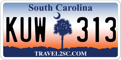 SC license plate KUW313