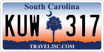 SC license plate KUW317