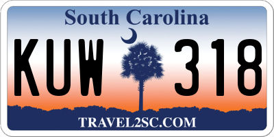 SC license plate KUW318