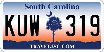 SC license plate KUW319