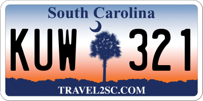 SC license plate KUW321
