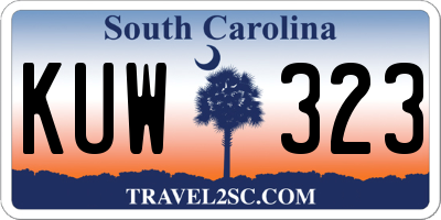 SC license plate KUW323