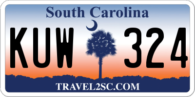 SC license plate KUW324