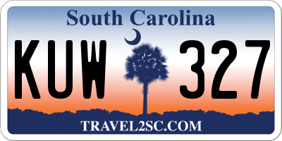 SC license plate KUW327