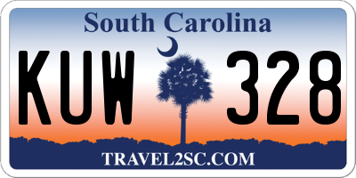 SC license plate KUW328