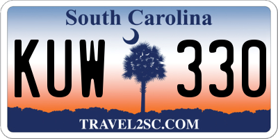 SC license plate KUW330