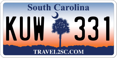 SC license plate KUW331