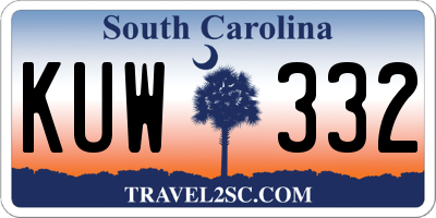 SC license plate KUW332