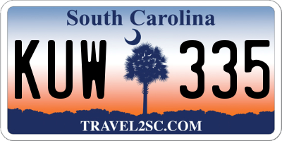 SC license plate KUW335