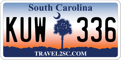 SC license plate KUW336