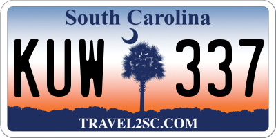 SC license plate KUW337