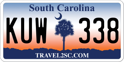 SC license plate KUW338