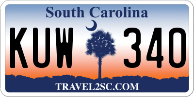 SC license plate KUW340