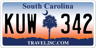 SC license plate KUW342